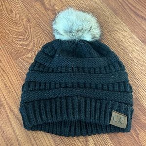 C.C Faux Fur Pom Pom Beanie